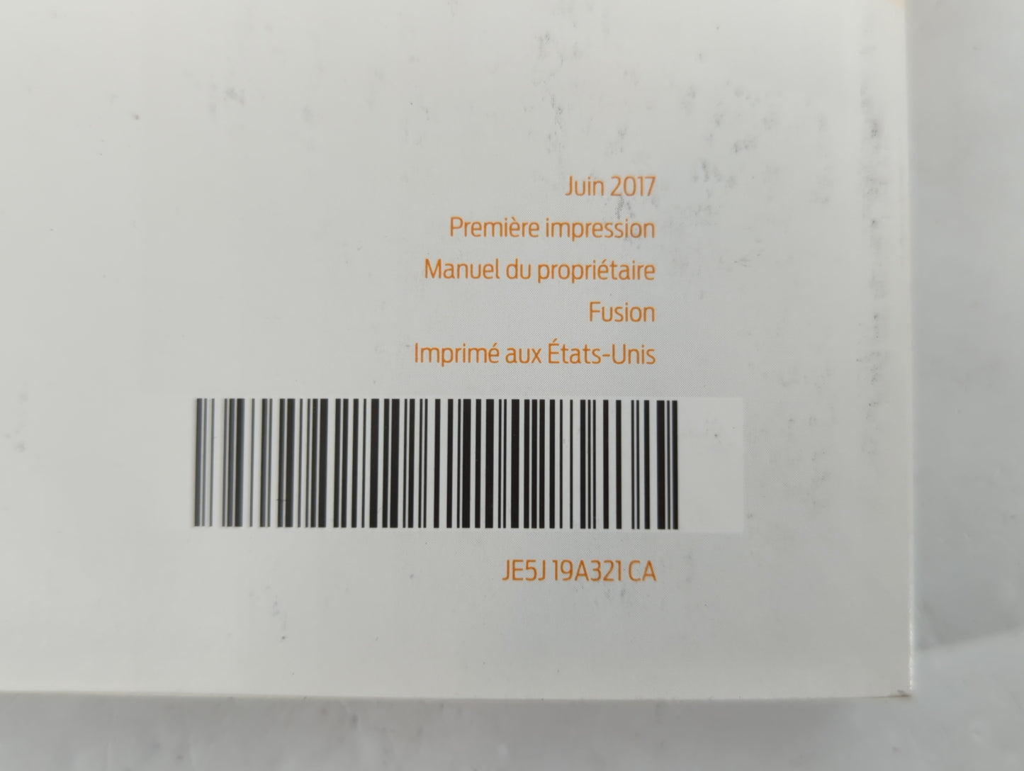 2018 Ford Fusion Owners Manual Book Guide P/N:JE5J 19A321 CA OEM Used Auto Parts - Oemusedautoparts1.com