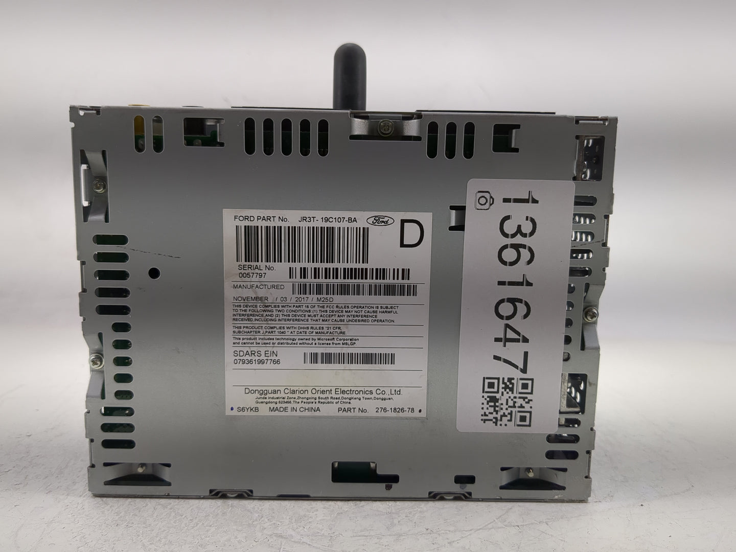 2018 Ford Mustang Radio AM FM Cd Player Receiver Replacement P/N:JR3T-19C107-BA Fits OEM Used Auto Parts - Oemusedautoparts1