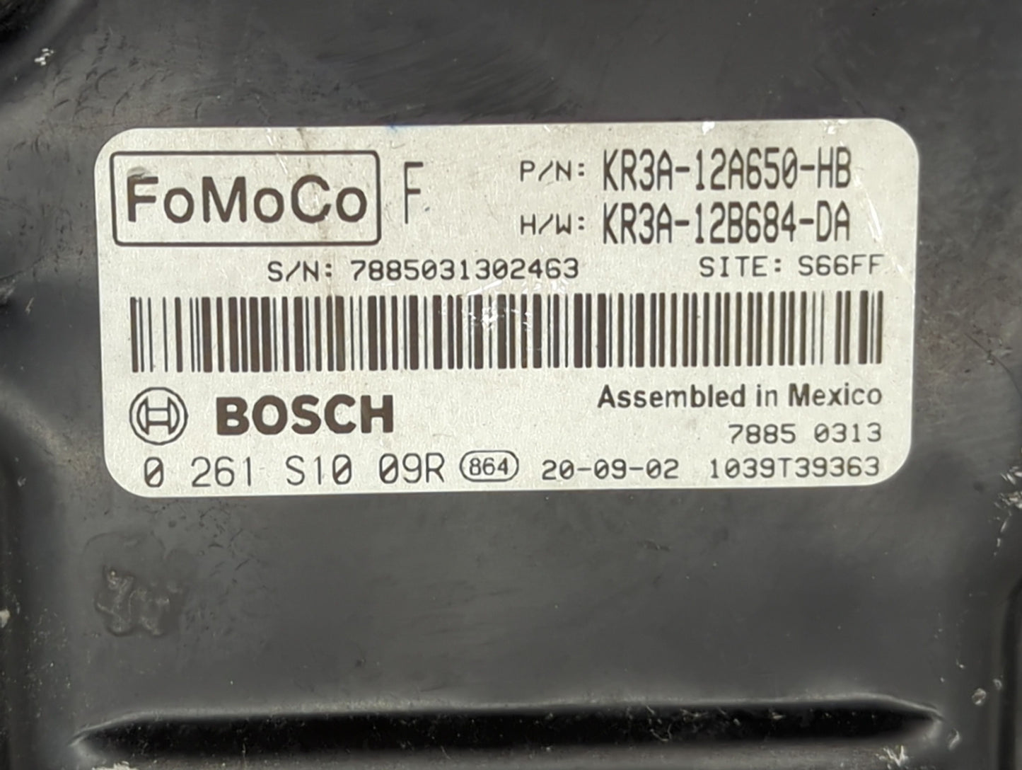 2018 Ford Mustang PCM Engine Control Computer ECU ECM PCU OEM P/N:KR3A-12A650-HB Fits OEM Used Auto Parts - Oemusedautoparts