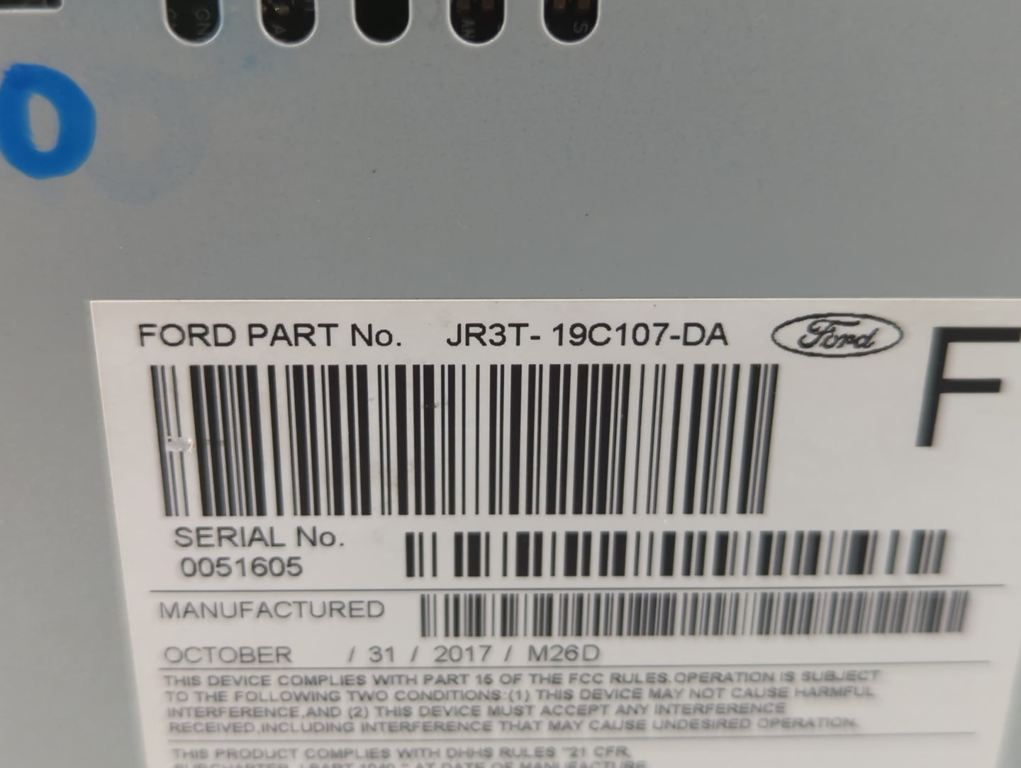 2017-2018 Ford Mustang Am Fm Cd Player Radio Receiver - Oemusedautoparts1.com