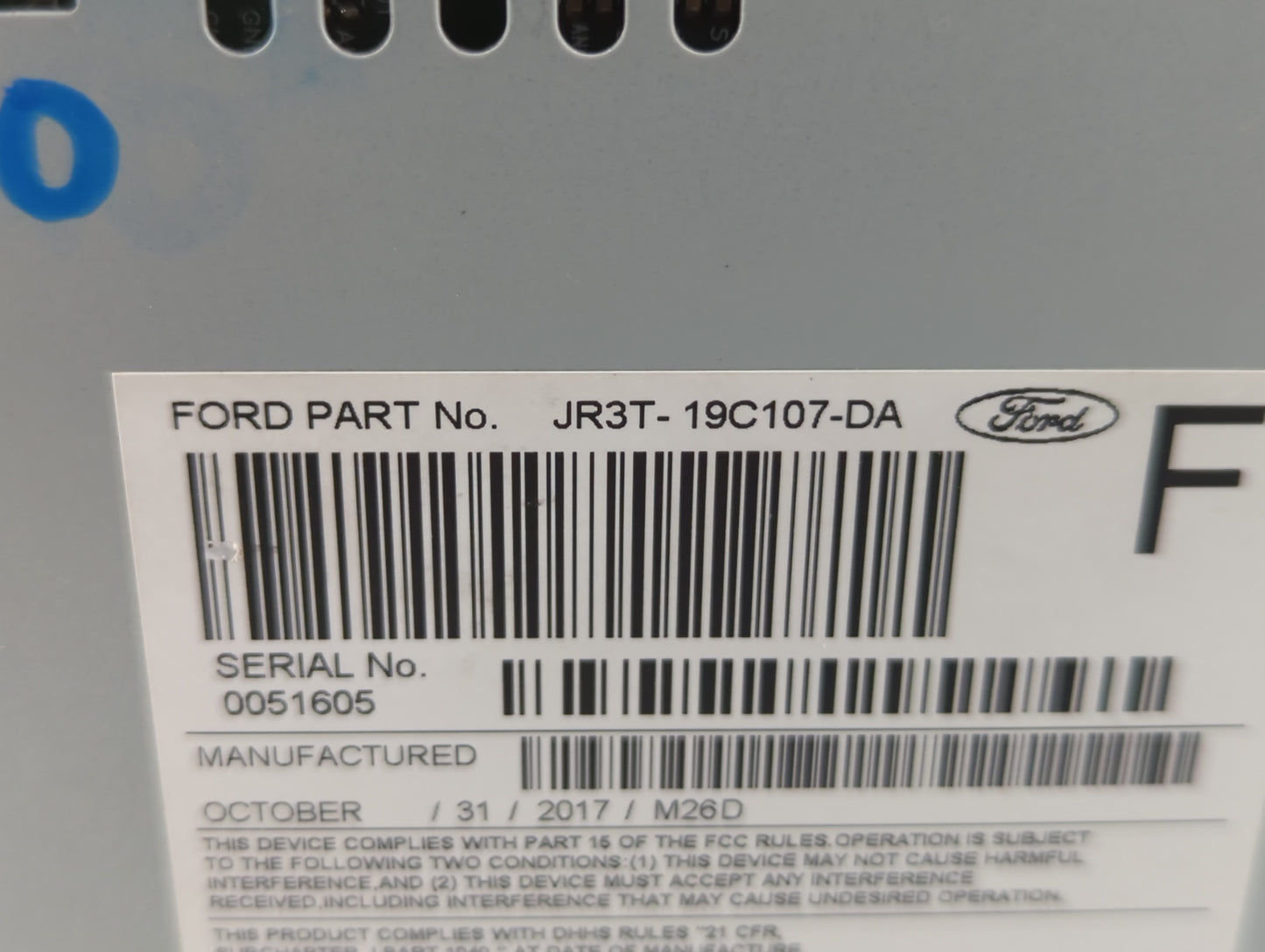 2017-2018 Ford Mustang Am Fm Cd Player Radio Receiver - Oemusedautoparts1.com