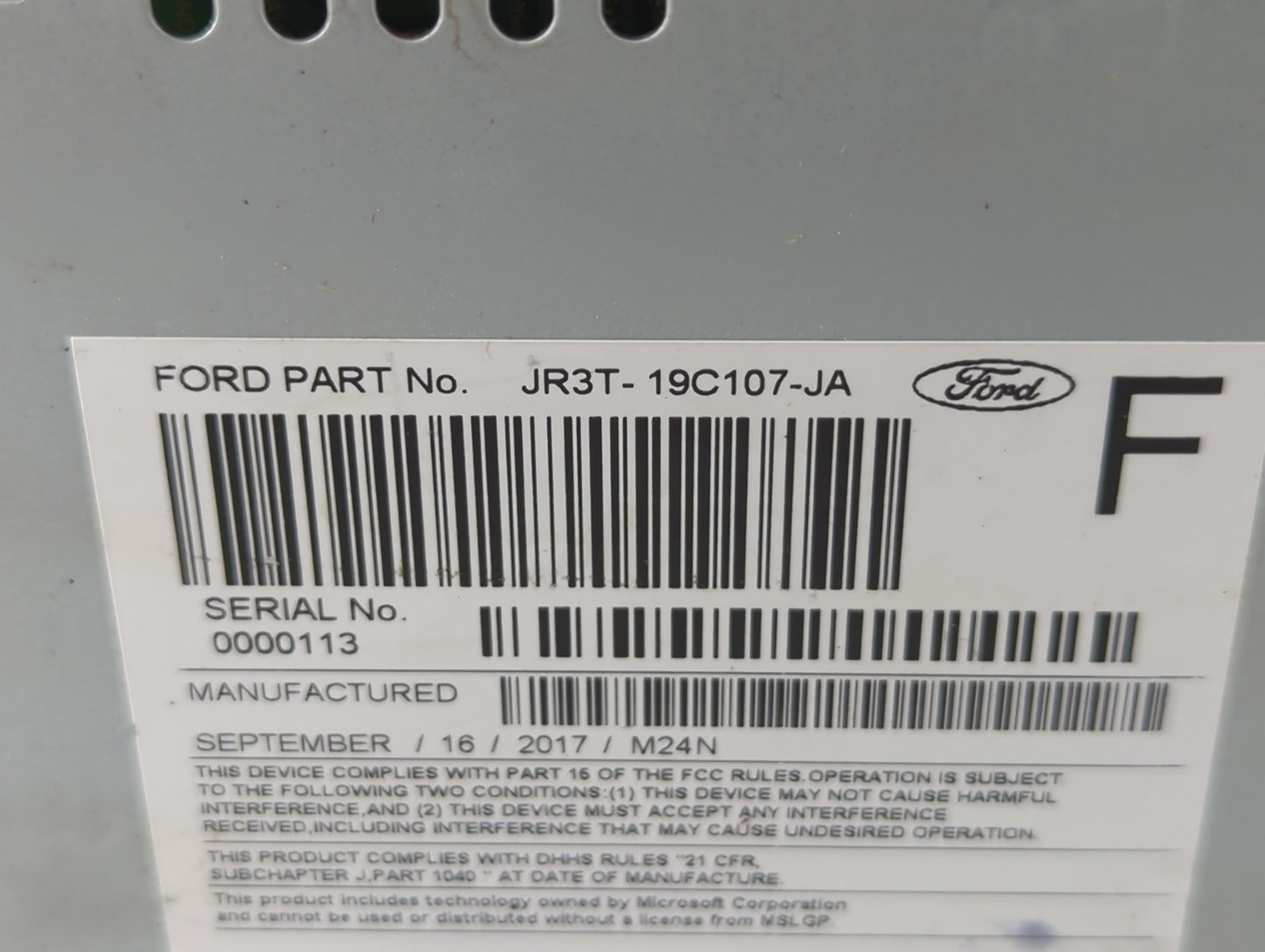 2018-2018 Ford Mustang Am Fm Cd Player Radio Receiver - Oemusedautoparts1.com