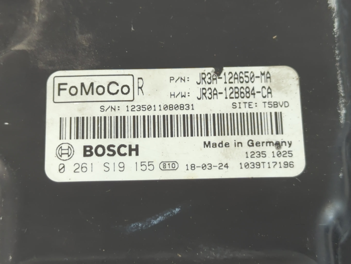 2018 Ford Mustang PCM Engine Control Computer ECU ECM PCU OEM P/N:JR3A-12B684-CA JR3A-12A650-MA, 0 261 S19 155 Fits OEM Used