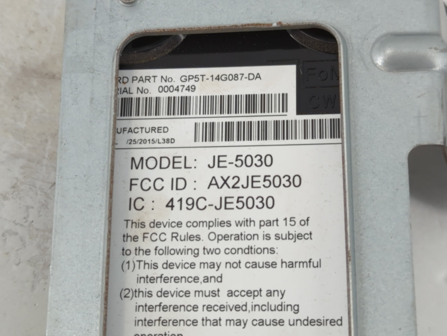 2016-2019 Ford Taurus Chassis Control Module Ccm Bcm Body Control - Oemusedautoparts1.com