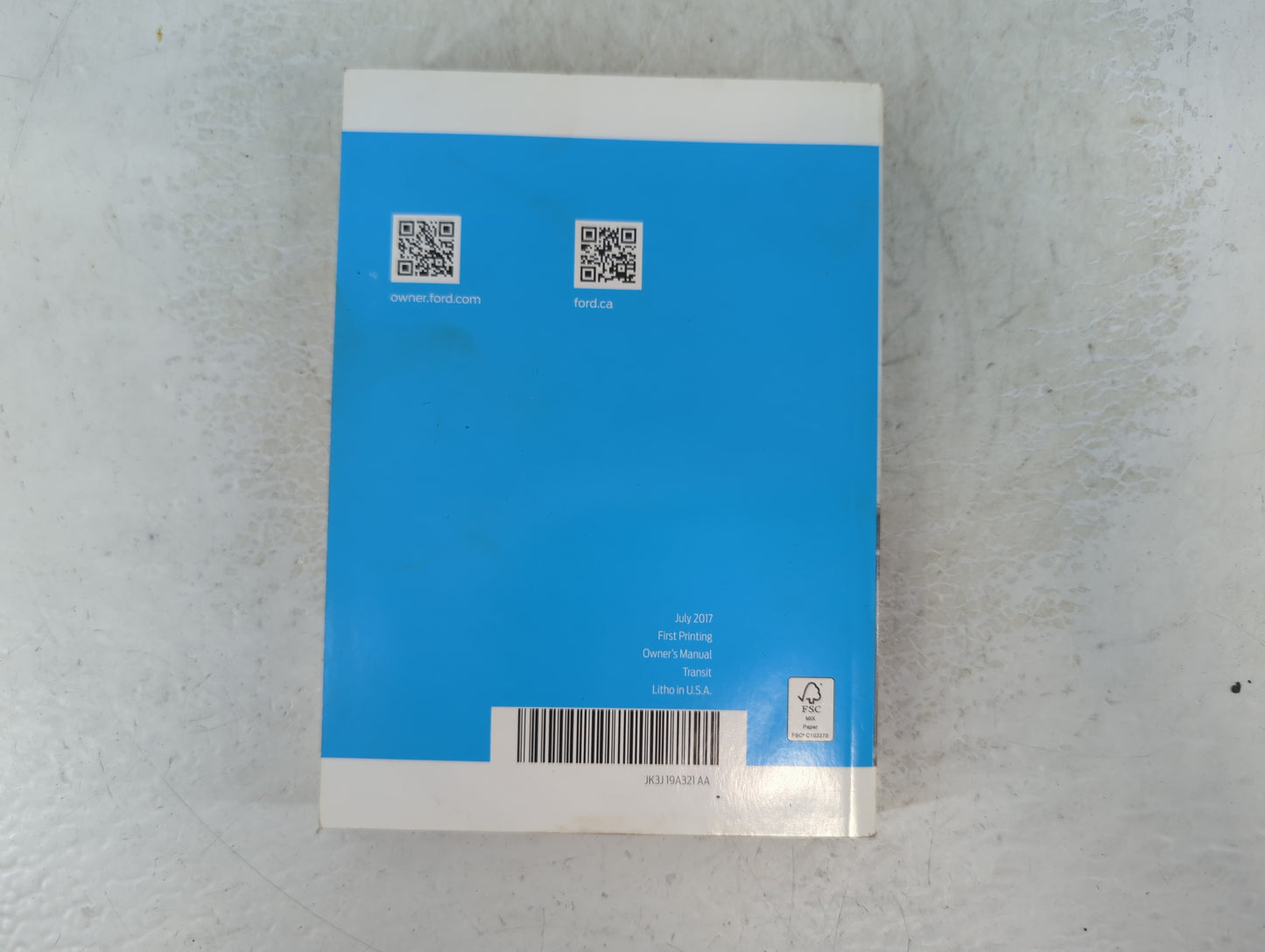 2018 Ford Transit Owners Manual Book Guide P/N:JK3J 19A321 AA OEM Used Auto Parts - Oemusedautoparts1.com