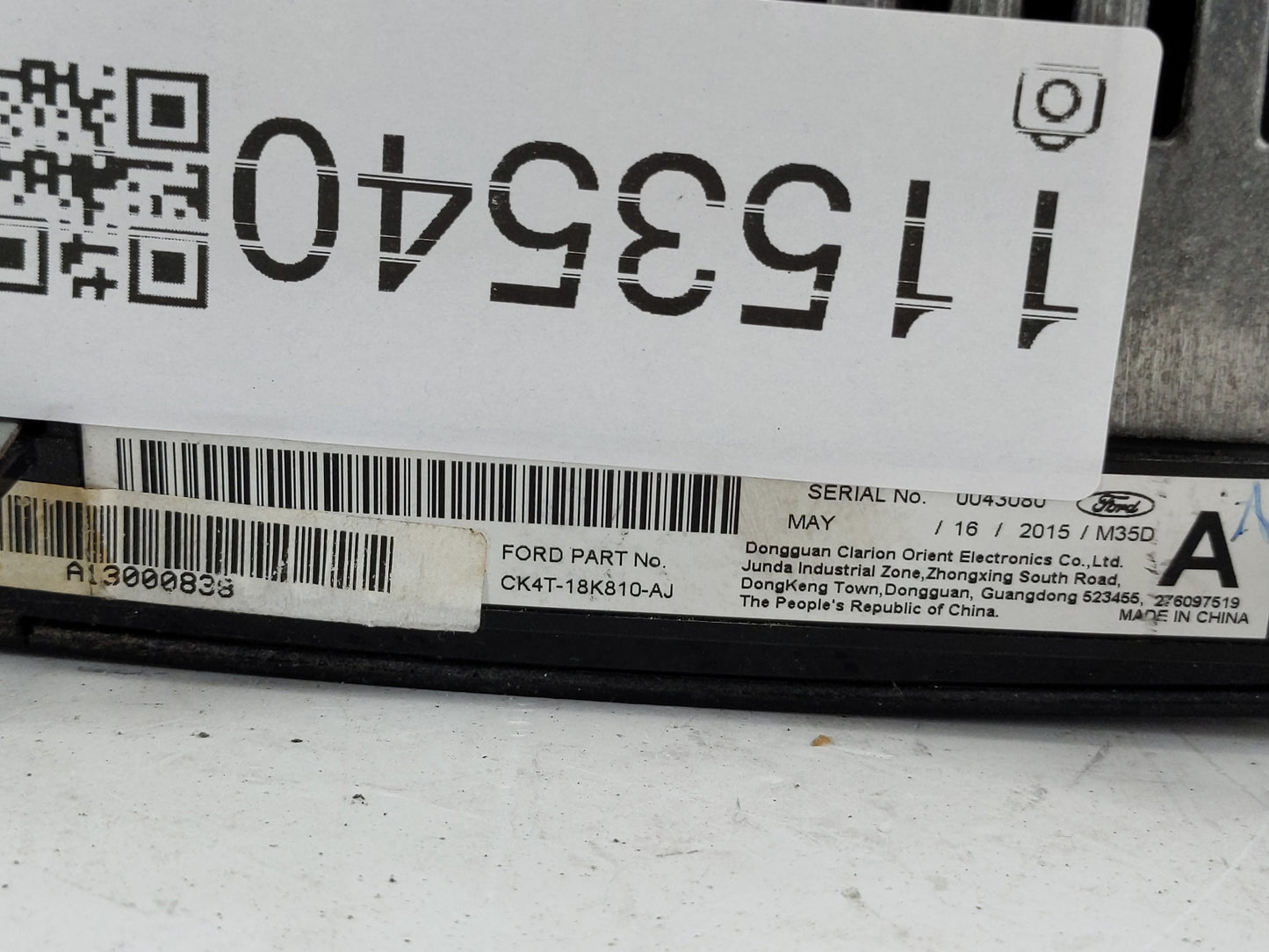 2016-2019 Ford Transit-250 Radio AM FM Cd Player Receiver Replacement P/N:CK4T-18K810-AJ Fits Fits 2016 2017 2018 2019 OEM U