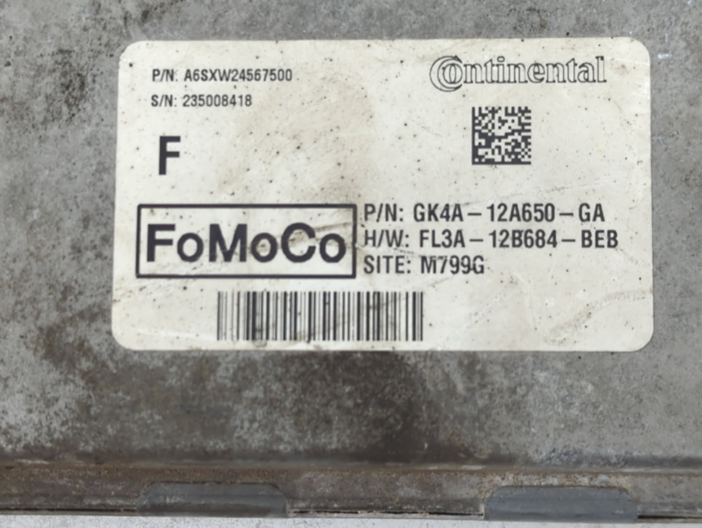2016-2019 Ford Transit-250 PCM Engine Control Computer ECU ECM PCU OEM P/N:A6SXW24567500 GK4A-12A650-GA Fits OEM Used Auto P