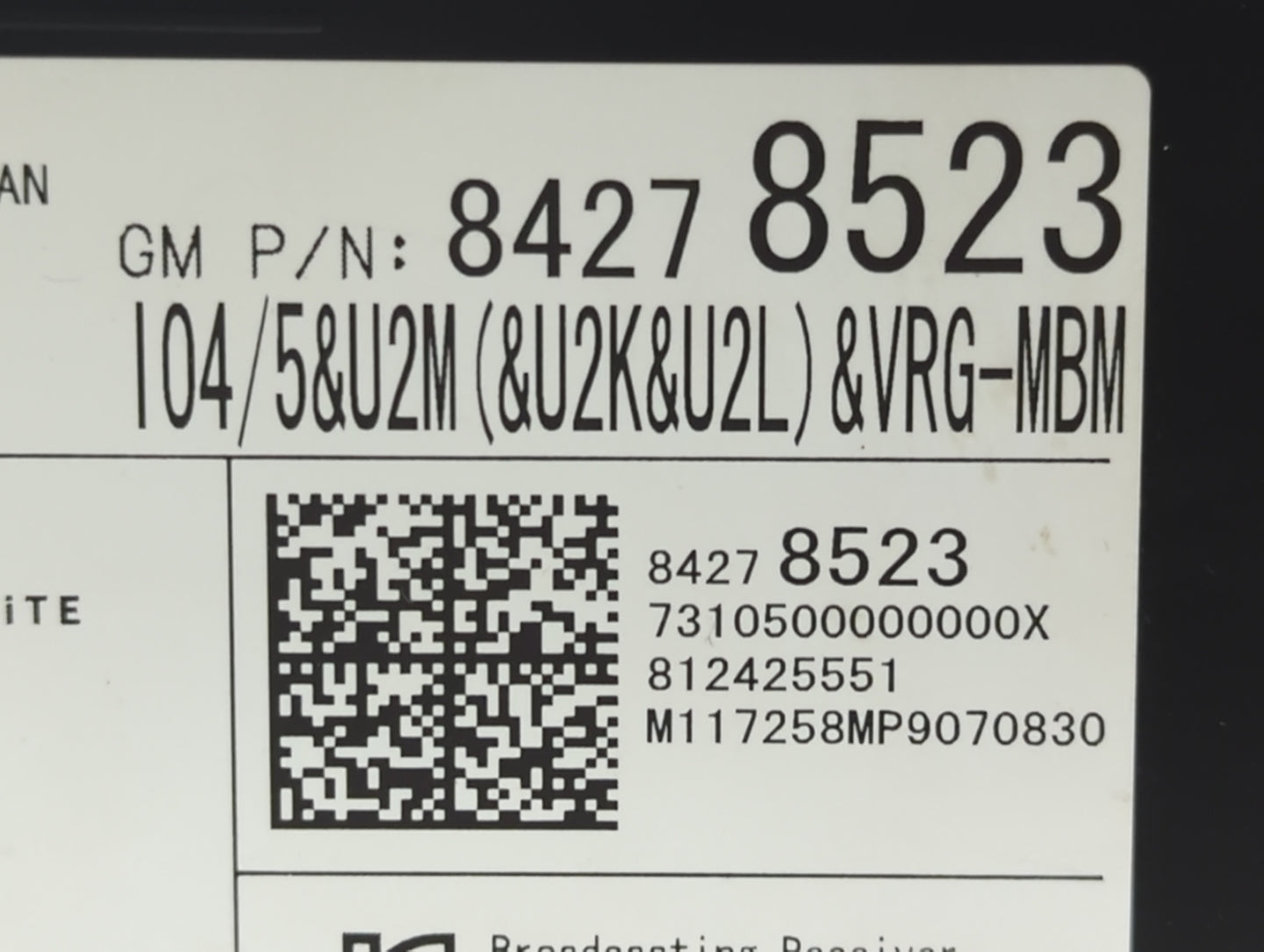 2018-2019 Gmc Acadia Am Fm Cd Player Radio Receiver - Oemusedautoparts1.com