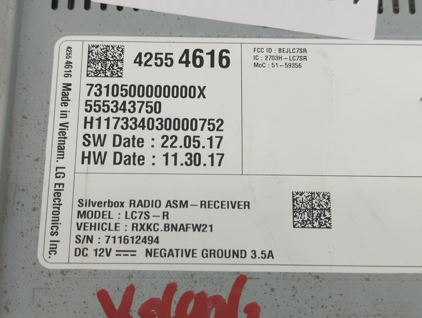 2018 Gmc Sierra 1500 Radio AM FM Cd Player Receiver Replacement P/N:555343750 42554616 Fits Fits 2019 2020 2021 OEM Used Aut