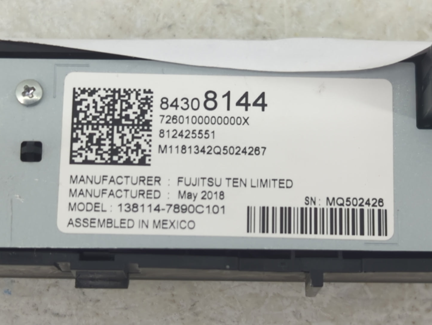 2018-2021 Gmc Terrain Radio AM FM Cd Player Receiver Replacement P/N:84308144 Fits Fits 2018 2019 2020 2021 OEM Used Auto Pa
