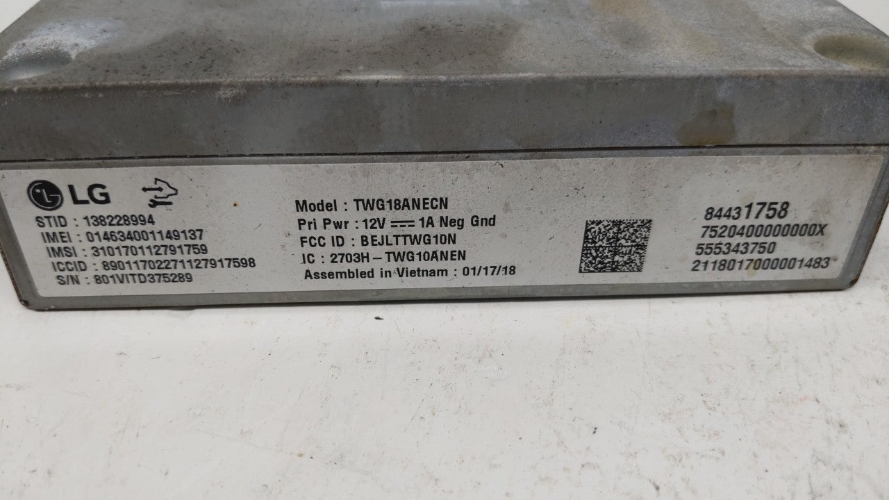 2018 Gmc Terrain Chassis Control Module Ccm Bcm Body Control 84431758 - Oemusedautoparts1.com