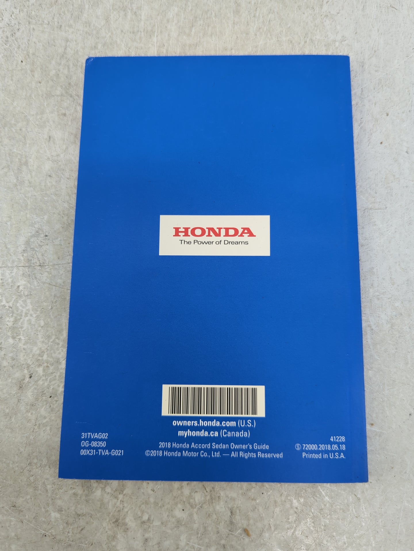2018 Honda Accord Owners Manual Book Guide OEM Used Auto Parts - Oemusedautoparts1.com