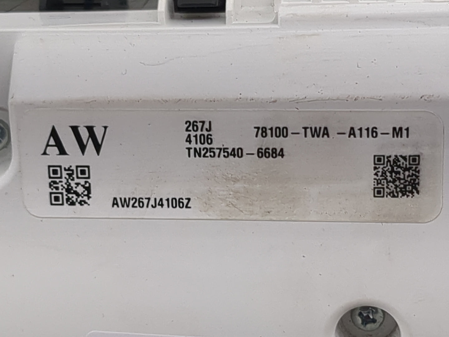 2018-2020 Honda Accord Instrument Cluster Speedometer Gauges P/N:78100-TWA-A116-M1 TN257540-6684 Miles: Fits Fits 2018 2019 