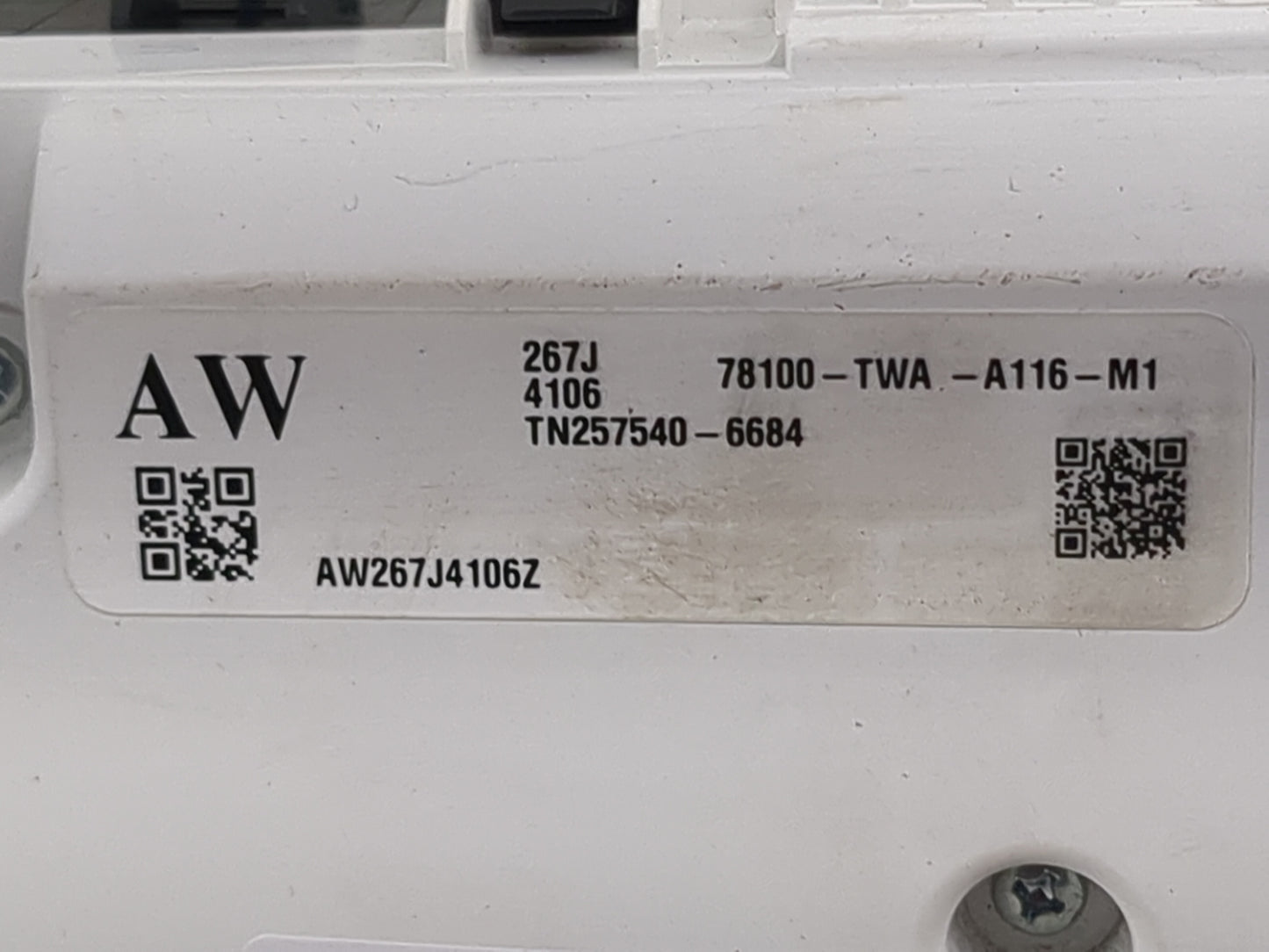 2018-2020 Honda Accord Instrument Cluster Speedometer Gauges P/N:78100-TWA-A116-M1 TN257540-6684 Miles: Fits Fits 2018 2019 