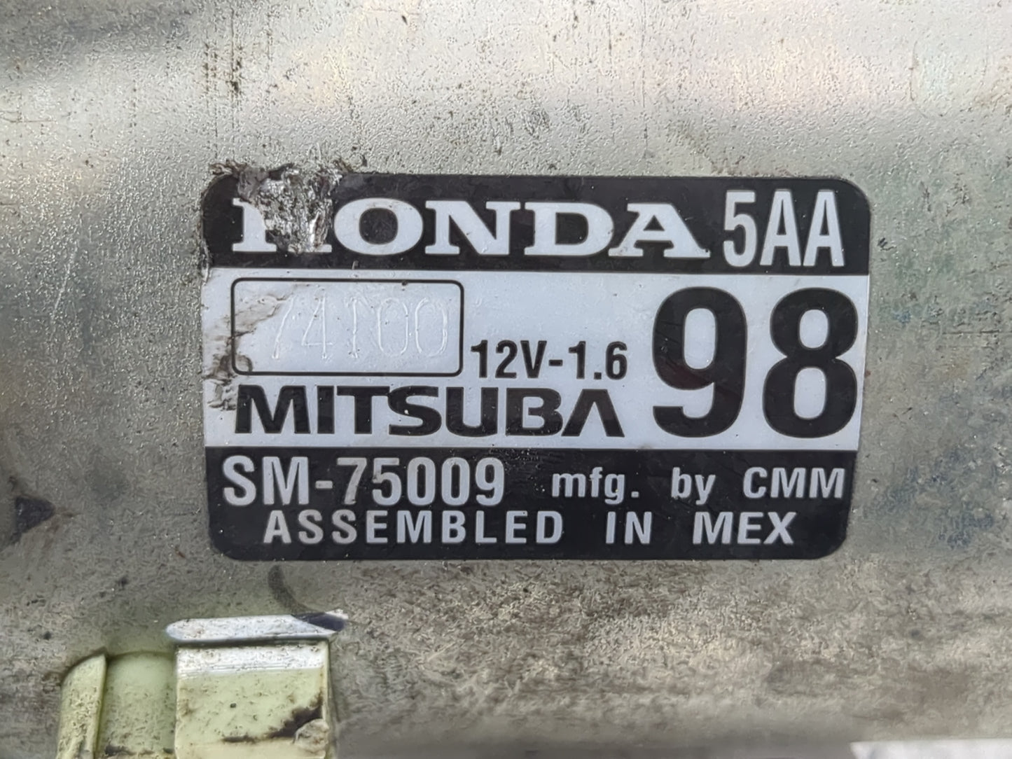 2016-2017 Honda Civic Car Starter Motor Solenoid OEM P/N:SM-75009 Fits Fits 2016 2017 2020 OEM Used Auto Parts - Oemusedauto