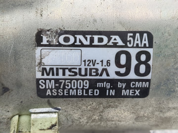 2016-2017 Honda Civic Car Starter Motor Solenoid OEM P/N:SM-75009 Fits Fits 2016 2017 2020 OEM Used Auto Parts