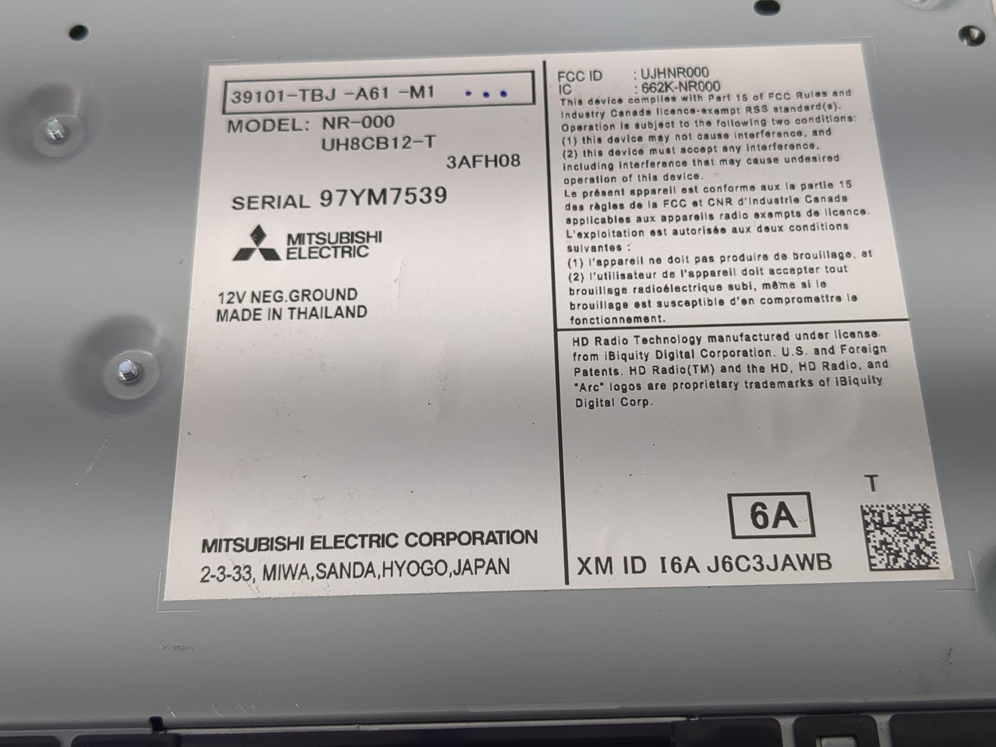 2018 Honda Civic Radio AM FM Cd Player Receiver Replacement P/N:39101-TBJ-A62-M1 Fits OEM Used Auto Parts - Oemusedautoparts