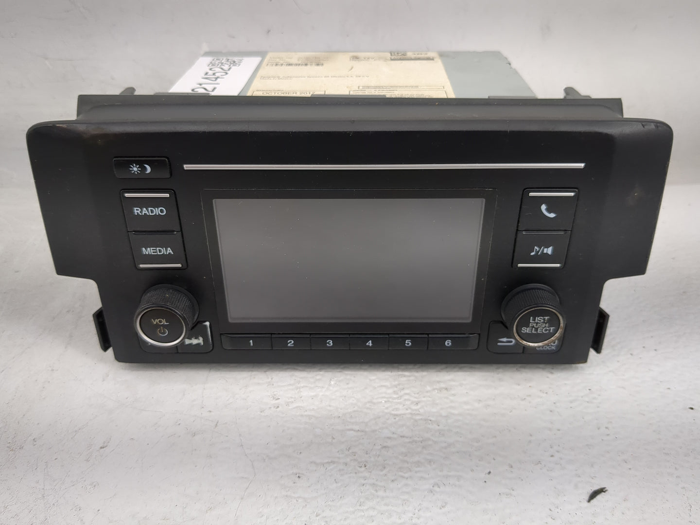 2018 Honda Civic Radio AM FM Cd Player Receiver Replacement P/N:39100-TBA-A21 Fits OEM Used Auto Parts - Oemusedautoparts1.c