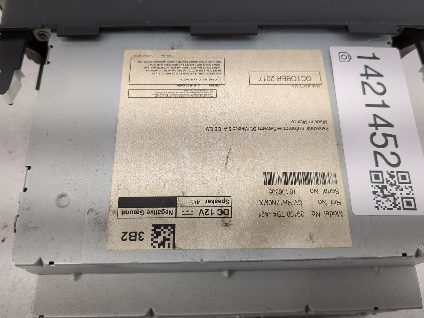 2018 Honda Civic Radio AM FM Cd Player Receiver Replacement P/N:39100-TBA-A21 Fits OEM Used Auto Parts - Oemusedautoparts1.c