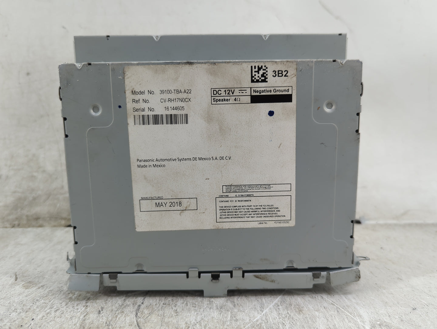 2018 Honda Civic Radio AM FM Cd Player Receiver Replacement P/N:39100-TBA-A22 CV-RH17N0CX, RKXFC8000TN, 5118A-FC8000TN Fits 