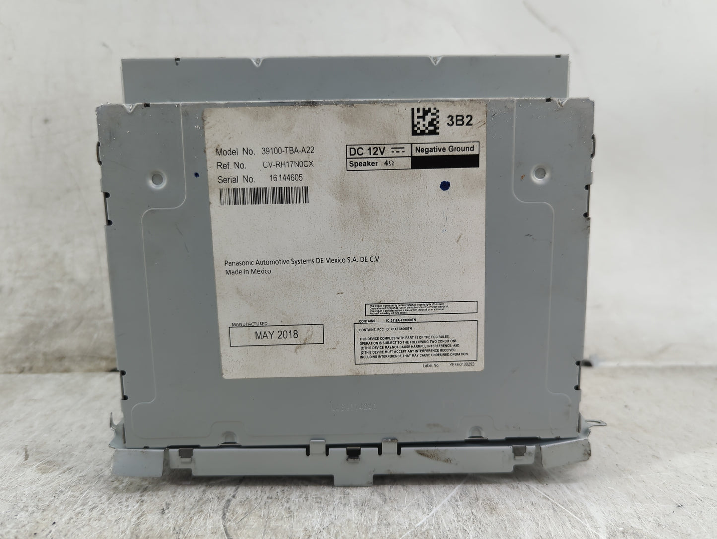 2018 Honda Civic Radio AM FM Cd Player Receiver Replacement P/N:39100-TBA-A22 CV-RH17N0CX, RKXFC8000TN, 5118A-FC8000TN Fits 