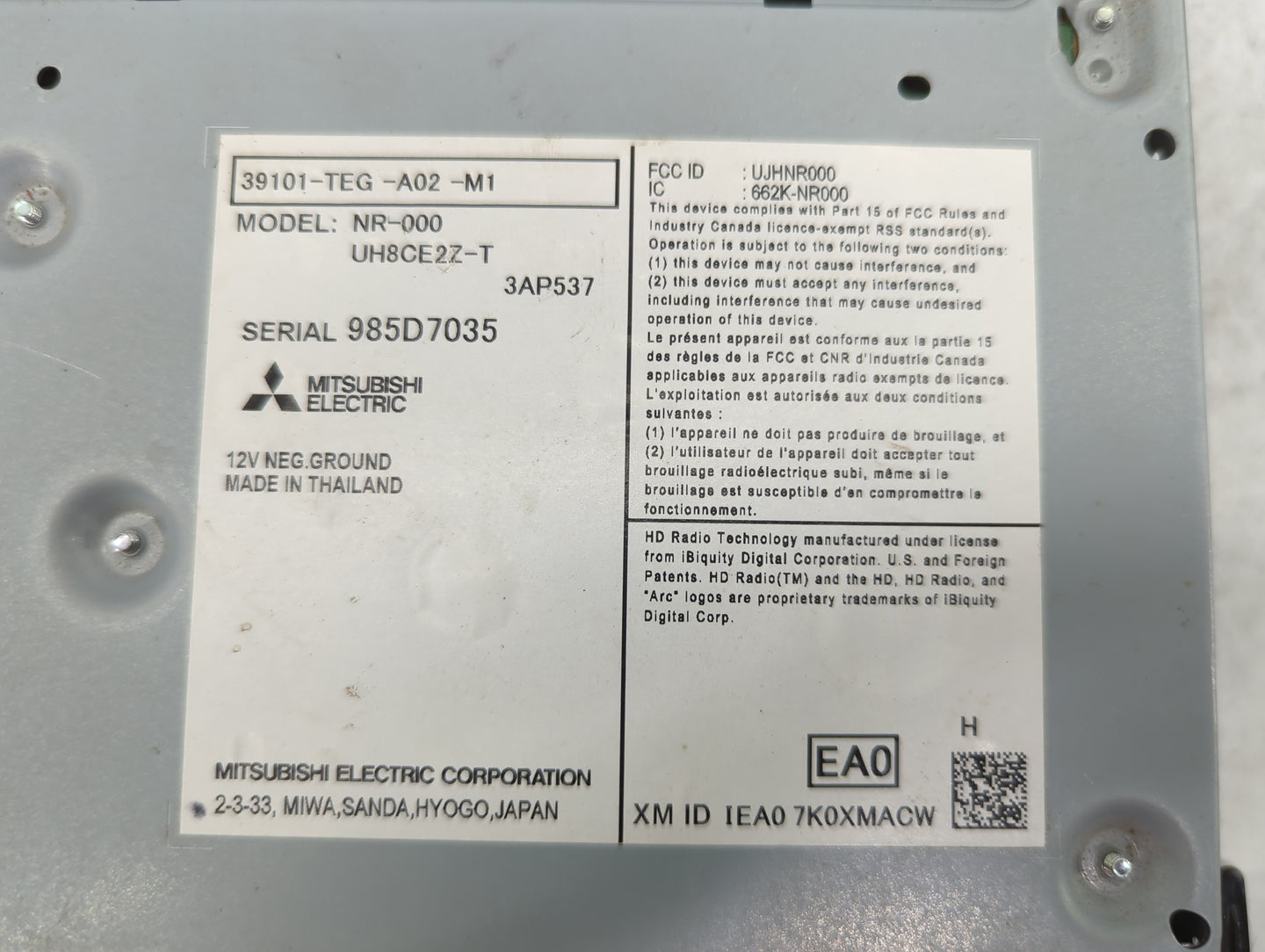 2018 Honda Civic Radio AM FM Cd Player Receiver Replacement P/N:39101-TEG-A02-M1 UJHNR000, 662K-NR000, 39550-TRW-A5 Fits OEM