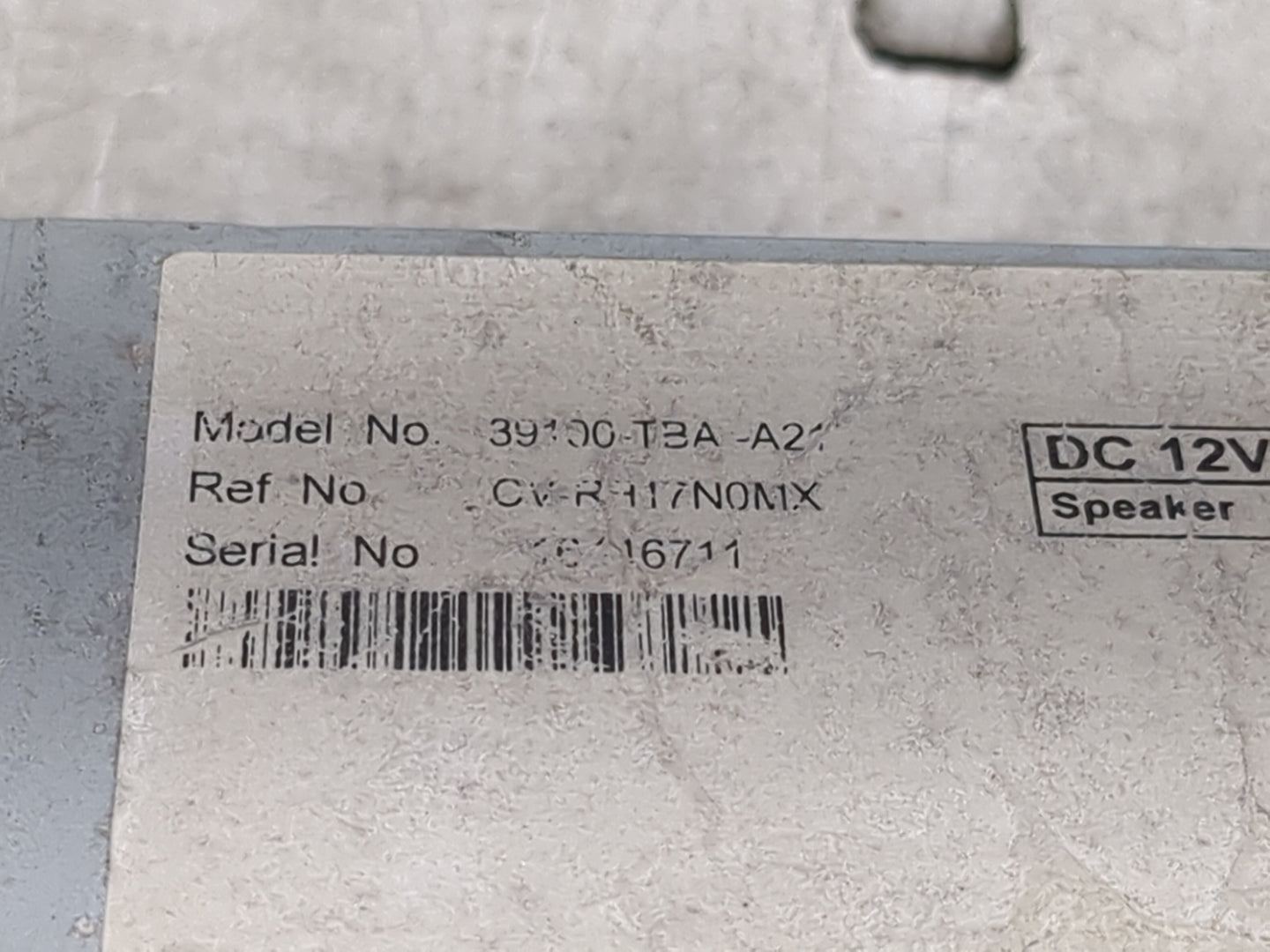2018 Honda Civic Radio AM FM Cd Player Receiver Replacement P/N:39100-TBA-A2 Fits OEM Used Auto Parts - Oemusedautoparts1.co