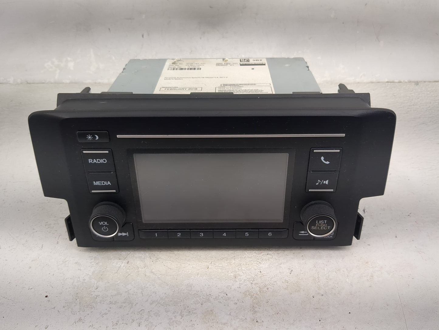2018 Honda Civic Radio AM FM Cd Player Receiver Replacement P/N:39100-TBA-A21 CV-RH17N0CX Fits OEM Used Auto Parts - Oemused