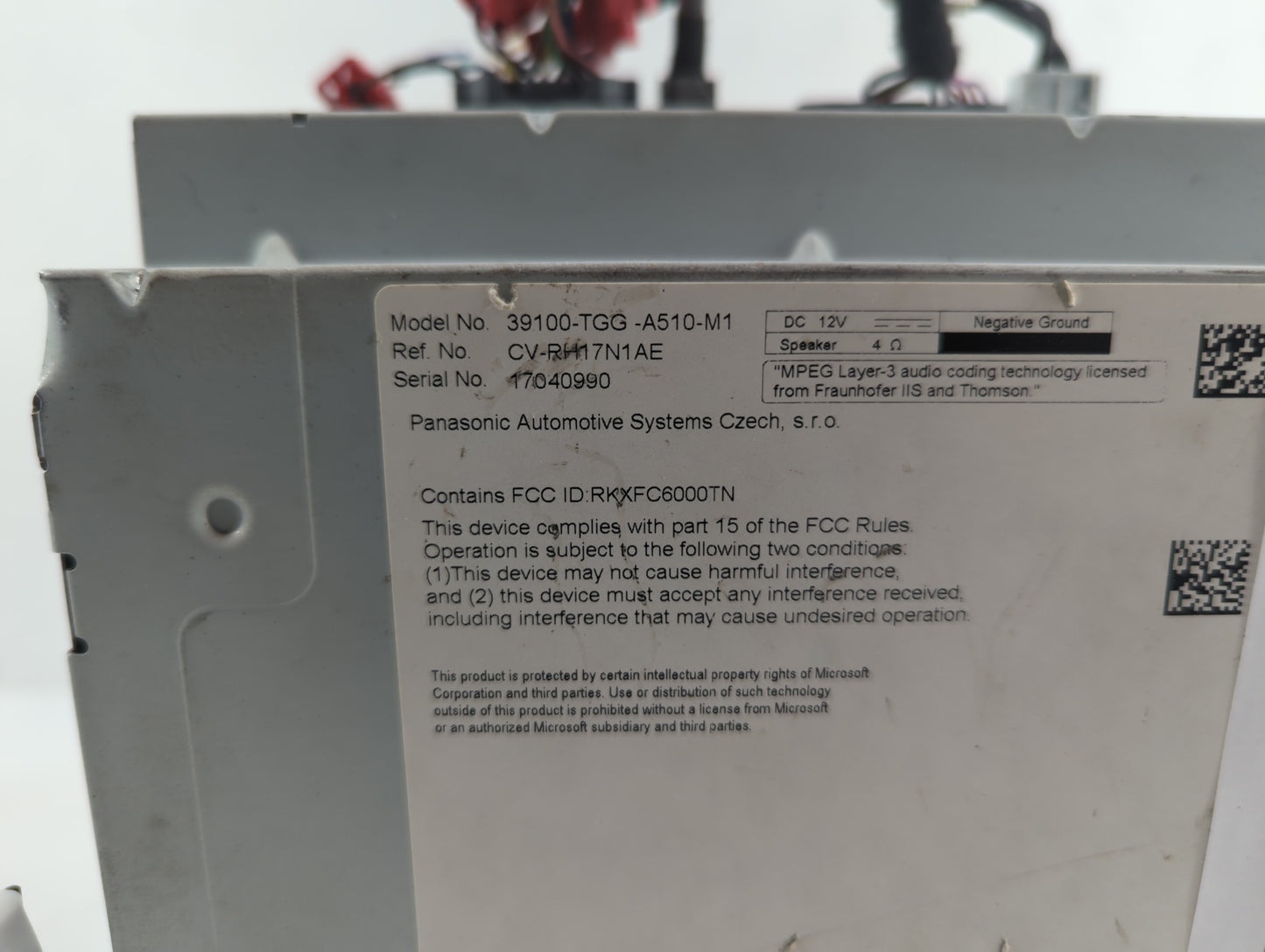 2018 Honda Civic Climate Control Module Temperature AC/Heater Replacement P/N:39100-TGG-A510-M1 Fits OEM Used Auto Parts - O