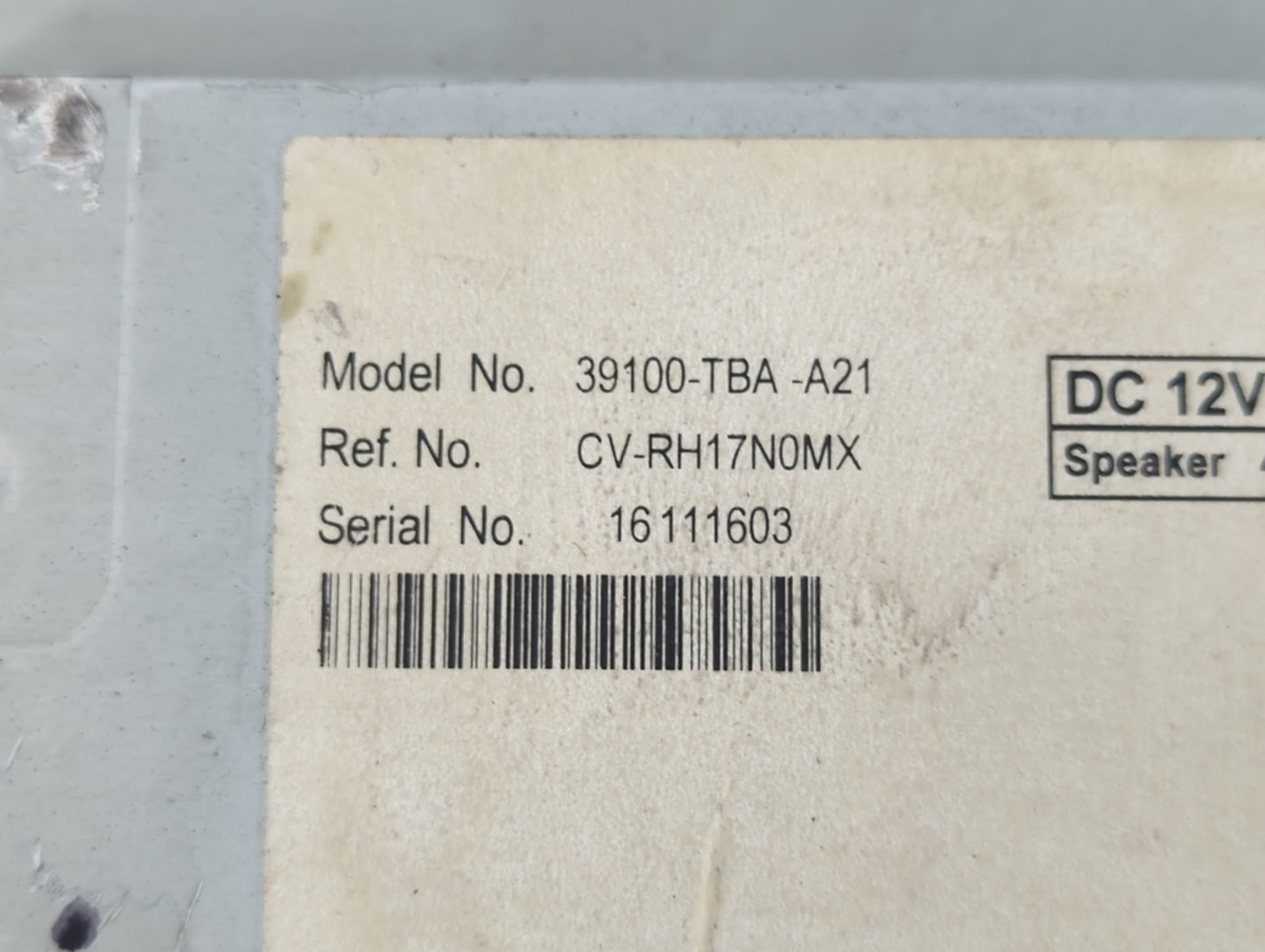 2018-2018 Honda Civic Am Fm Cd Player Radio Receiver - Oemusedautoparts1.com