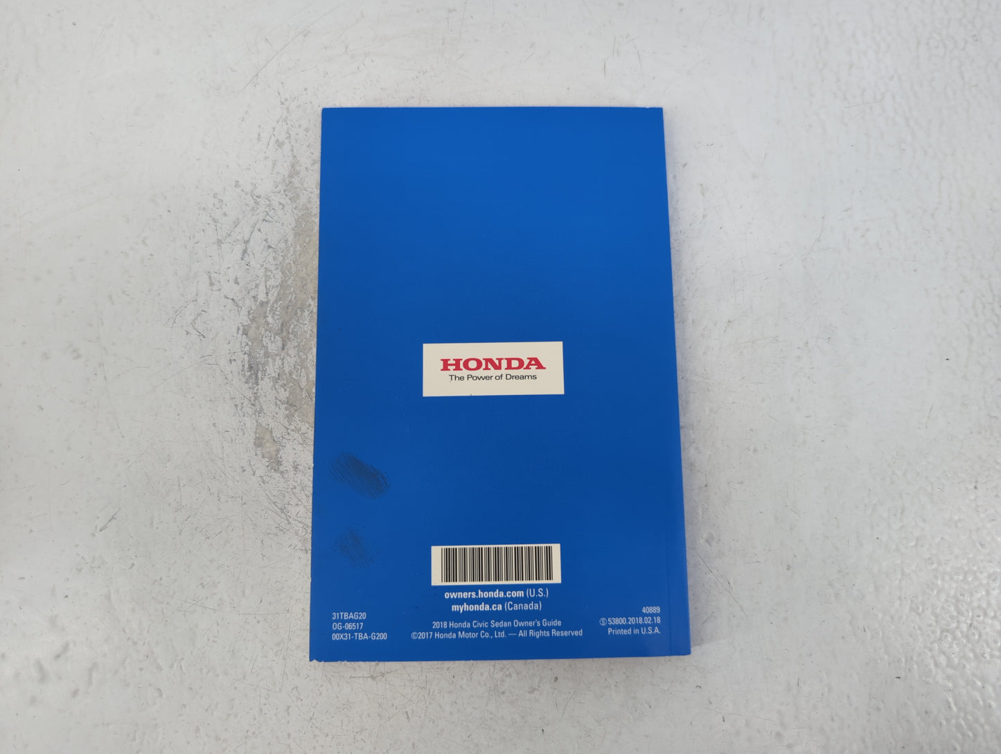 2018 Honda Civic Owners Manual Book Guide OEM Used Auto Parts - Oemusedautoparts1.com