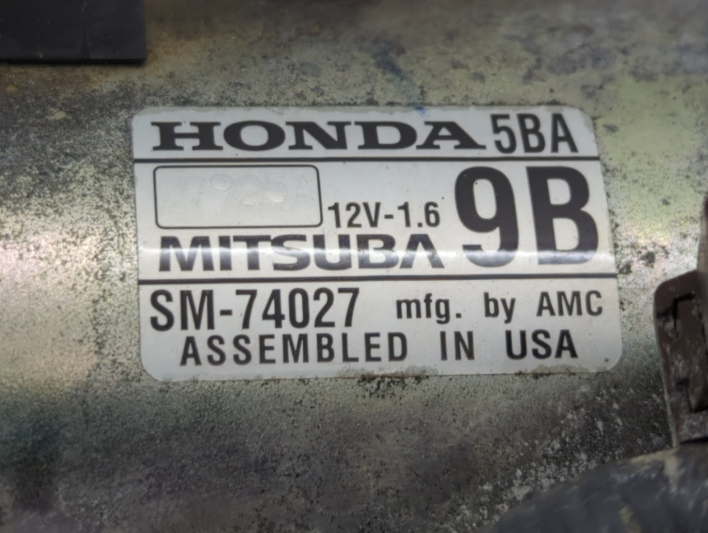 2016-2021 Honda Civic Car Starter Motor Solenoid OEM P/N:SM-74027 Fits Fits 2016 2017 2018 2019 2020 2021 OEM Used Auto Part