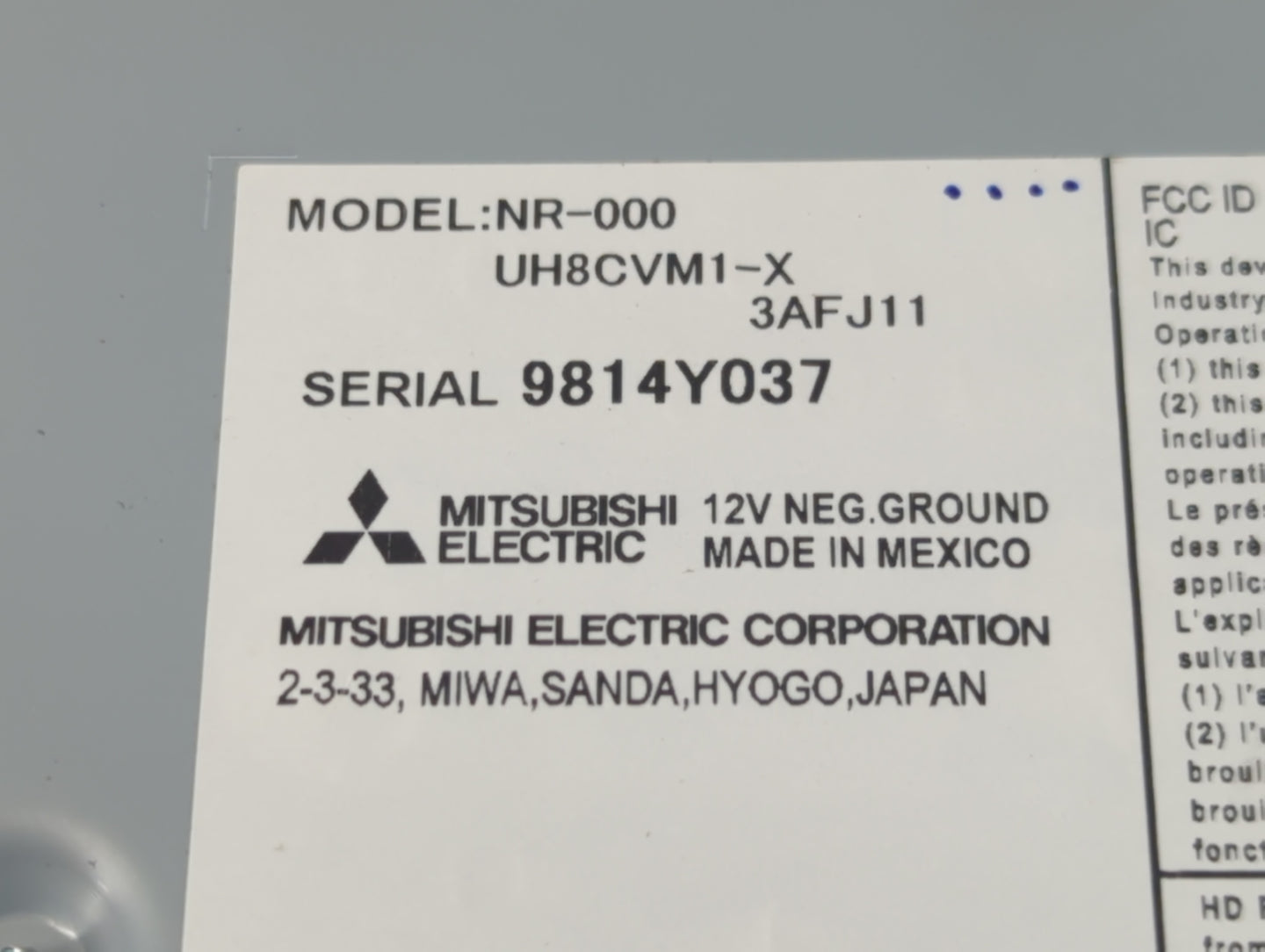 2018-2022 Honda Cr-V Radio AM FM Cd Player Receiver Replacement P/N:9814Y037 Fits Fits 2018 2019 2020 2021 2022 OEM Used Aut
