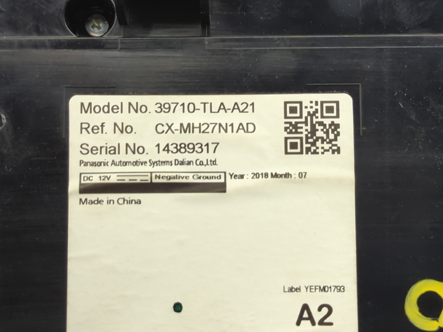 2018 Honda Cr-V Radio AM FM Cd Player Receiver Replacement P/N:39710-TLA-A21 Fits OEM Used Auto Parts - Oemusedautoparts1.co