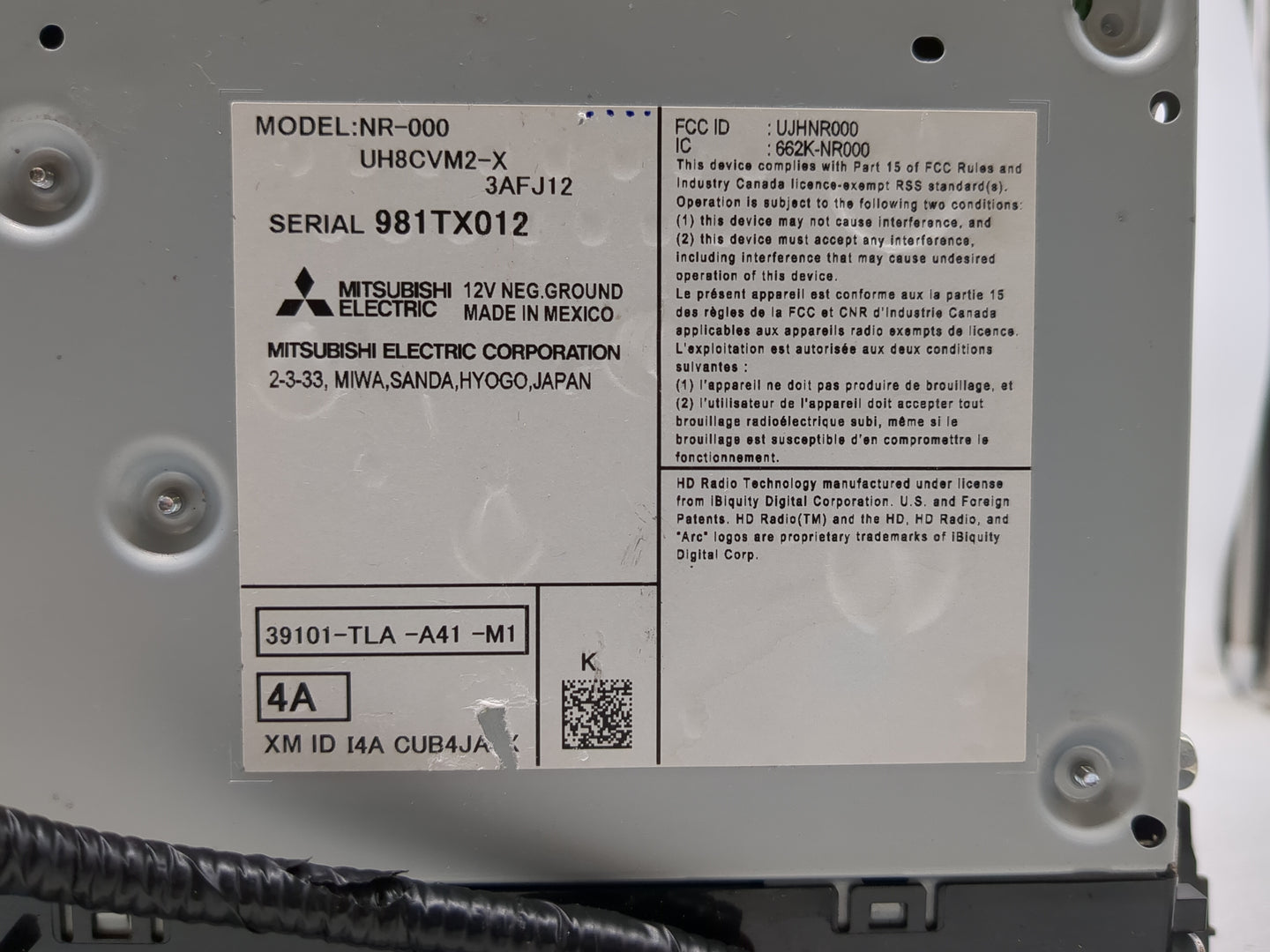 2018-2021 Honda Cr-V Radio AM FM Cd Player Receiver Replacement P/N:39101-TLA-A41-M1 Fits Fits 2018 2019 2020 2021 OEM Used 