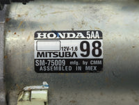 2020 Honda Cr-V Car Starter Motor Solenoid OEM P/N:SM-75009 Fits Fits 2016 2017 OEM Used Auto Parts - Oemusedautoparts1.com