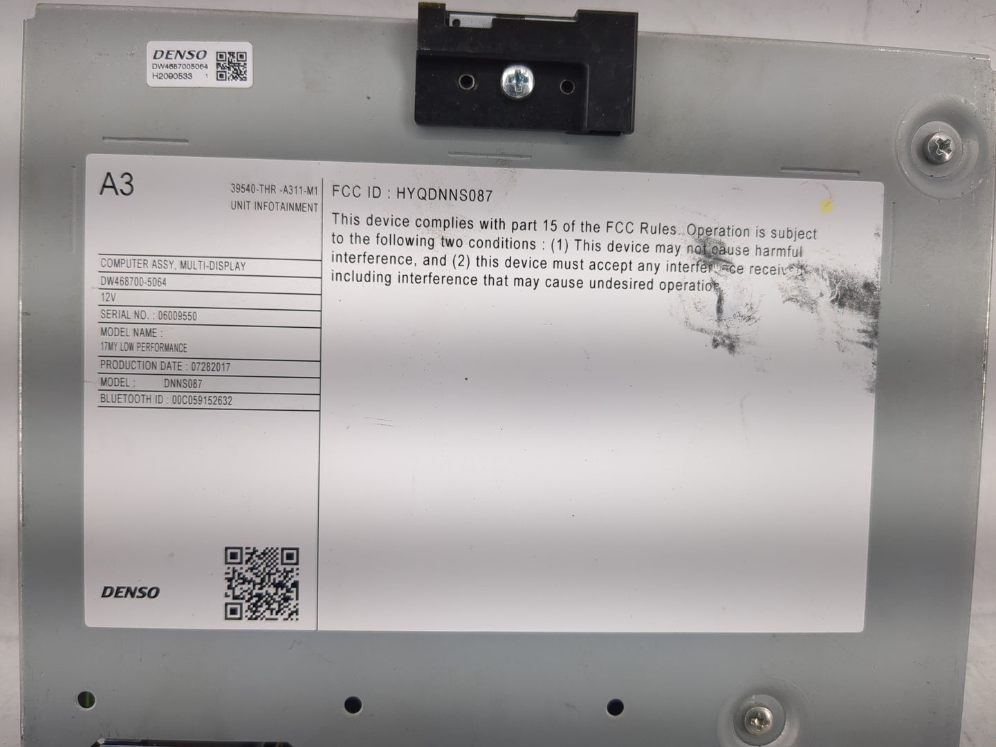 2018 Honda Odyssey Radio AM FM Cd Player Receiver Replacement P/N:39540-THR-A311-M1 Fits OEM Used Auto Parts - Oemusedautopa