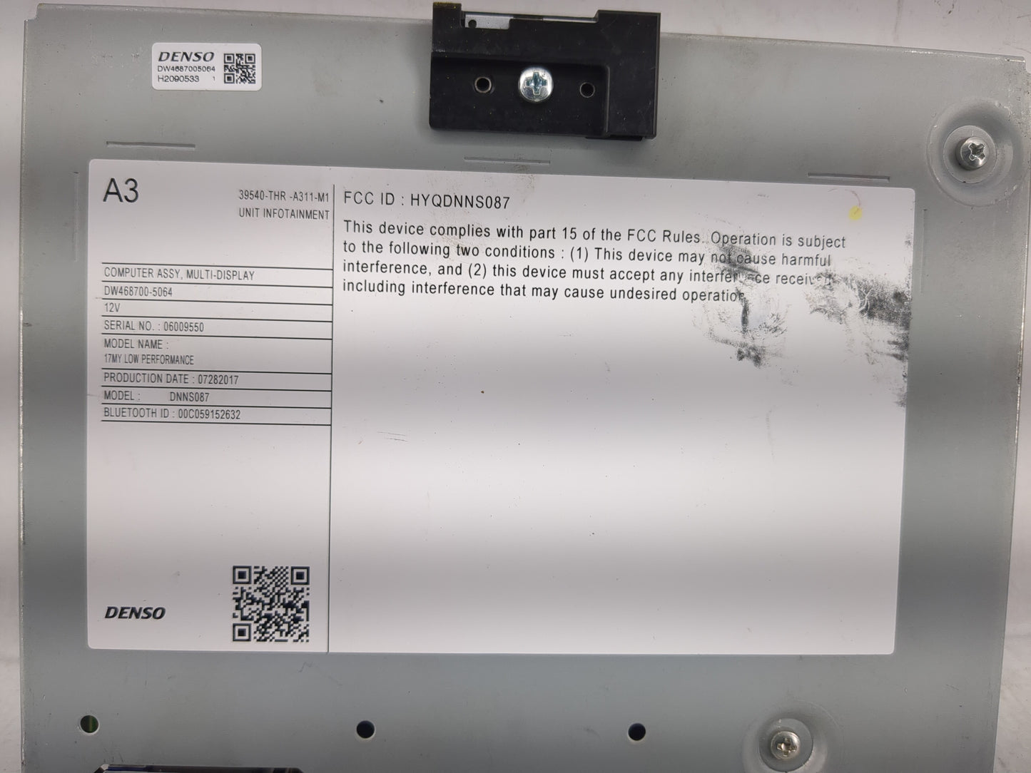 2018 Honda Odyssey Radio AM FM Cd Player Receiver Replacement P/N:39540-THR-A311-M1 Fits OEM Used Auto Parts - Oemusedautopa