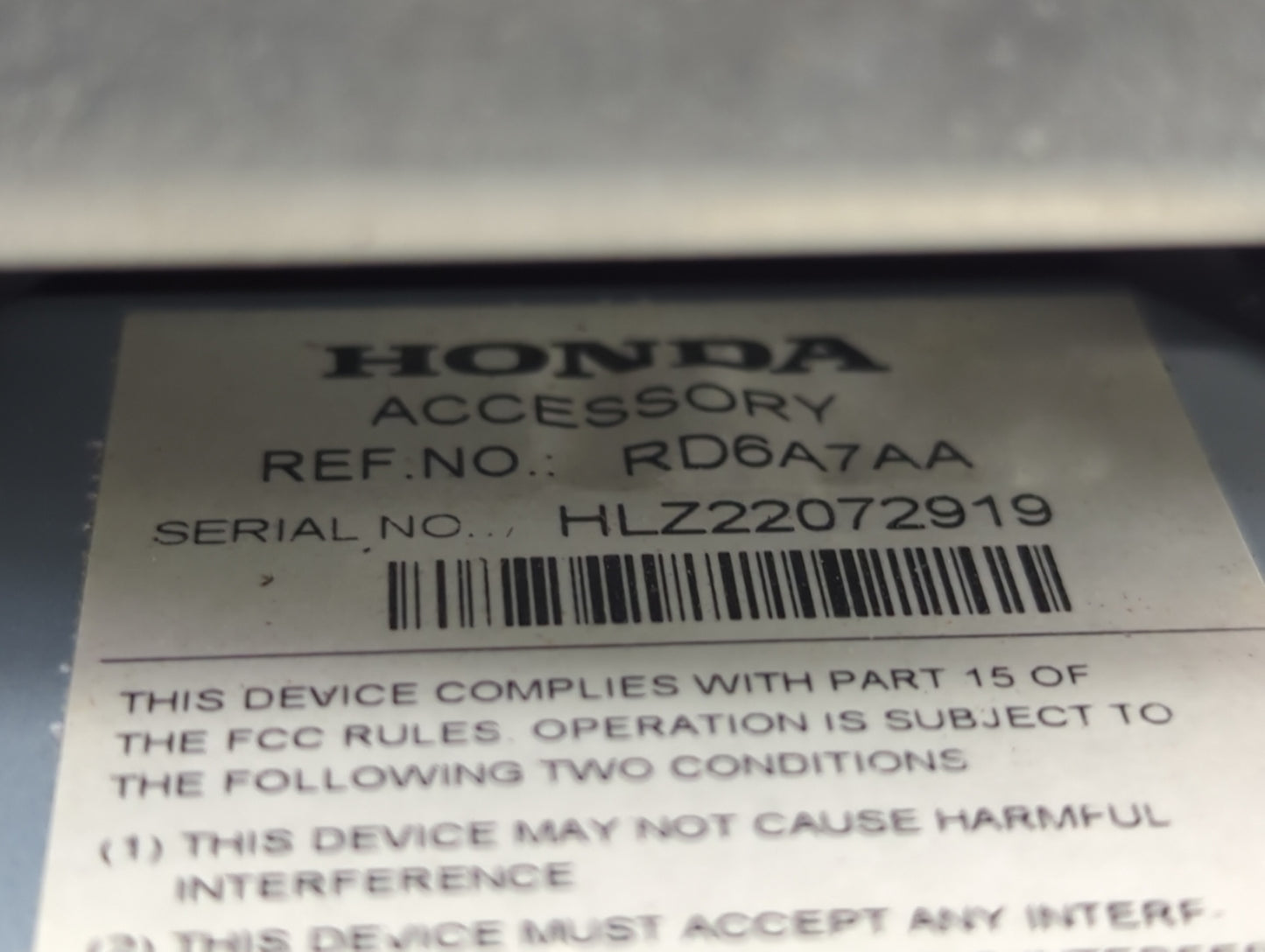 2018 Honda Odyssey Radio AM FM Cd Player Receiver Replacement P/N:RD6A7AA Fits OEM Used Auto Parts - Oemusedautoparts1.com