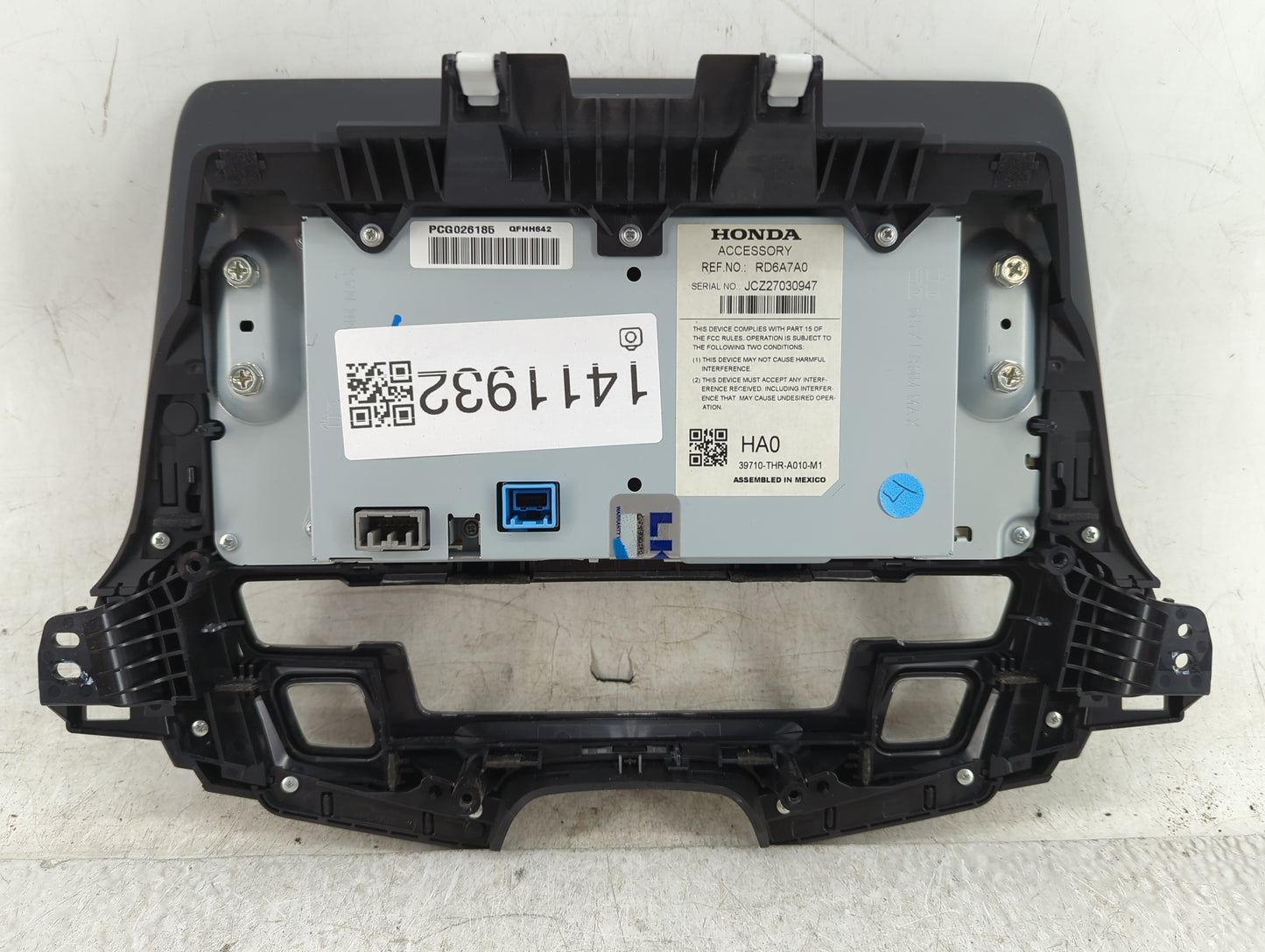 2018 Honda Odyssey Radio AM FM Cd Player Receiver Replacement P/N:39710-THR-A010-M1 Fits OEM Used Auto Parts - Oemusedautopa