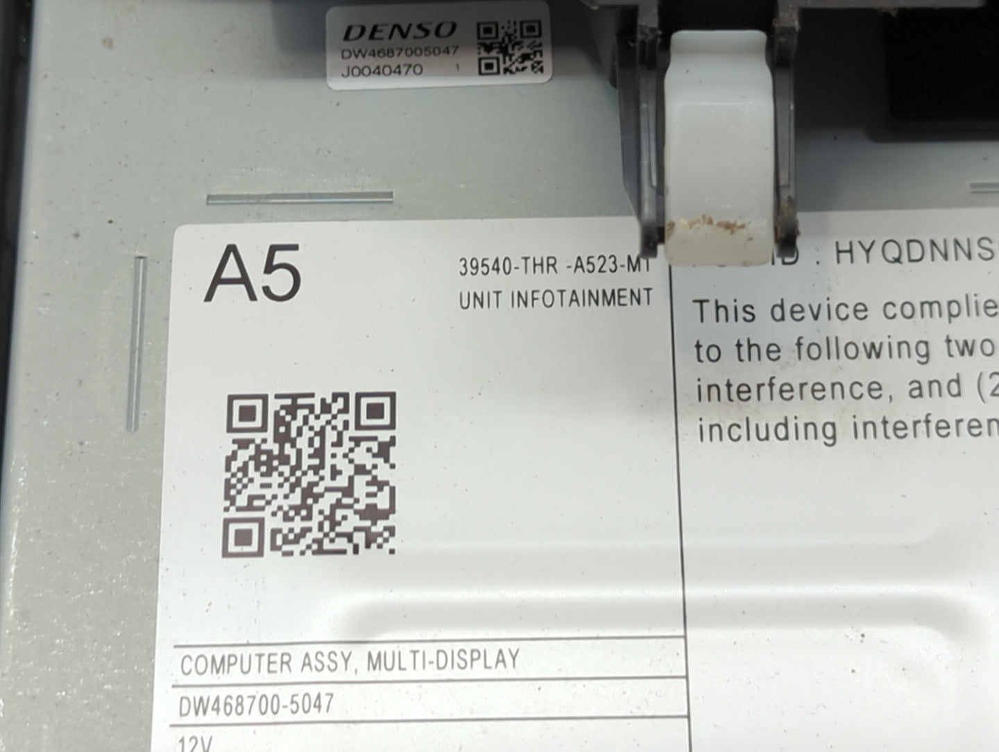 2018 Honda Odyssey Information Display Screen Black - Oemusedautoparts1.com