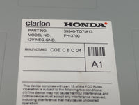 2016-2019 Honda Pilot Radio AM FM Cd Player Receiver Replacement P/N:39540-TG7-A13 39540-TG7-A04 Fits Fits 2016 2017 2018 20
