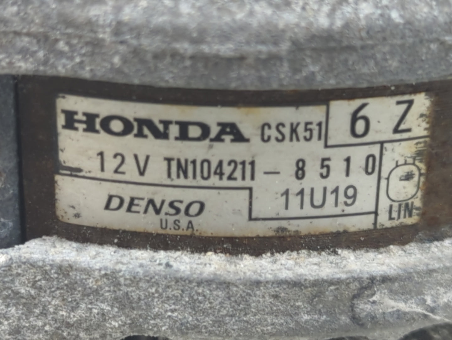 2017-2022 Honda Ridgeline Alternator Replacement Generator Charging Assembly Engine OEM P/N:TN104211-8510 Fits OEM Used Auto
