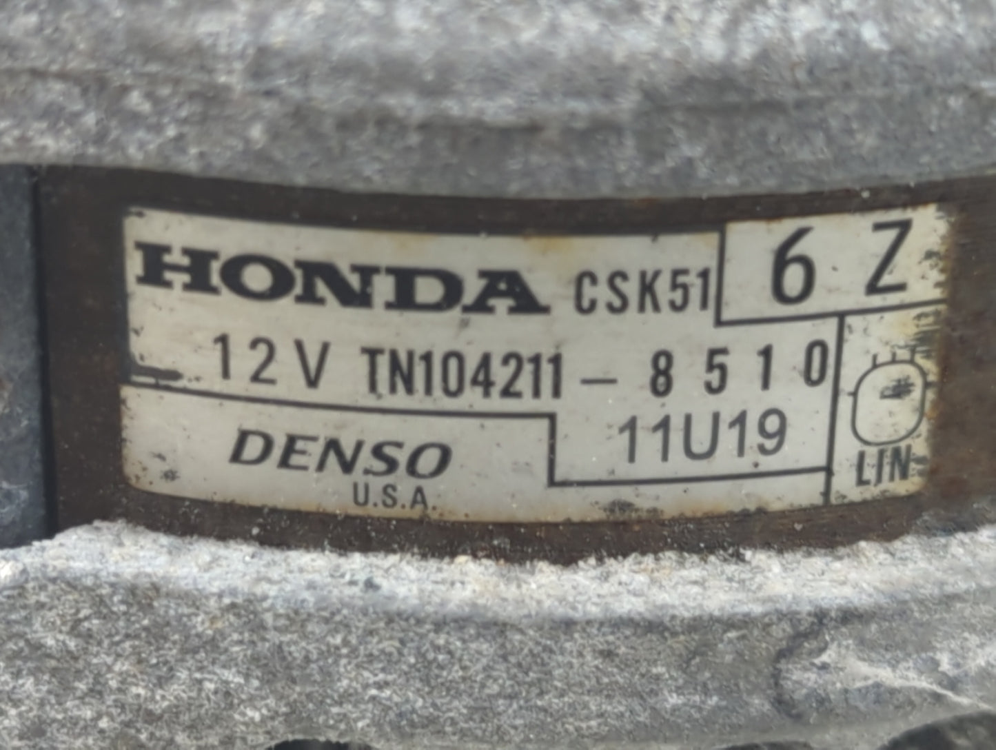 2017-2022 Honda Ridgeline Alternator Replacement Generator Charging Assembly Engine OEM P/N:TN104211-8510 Fits OEM Used Auto