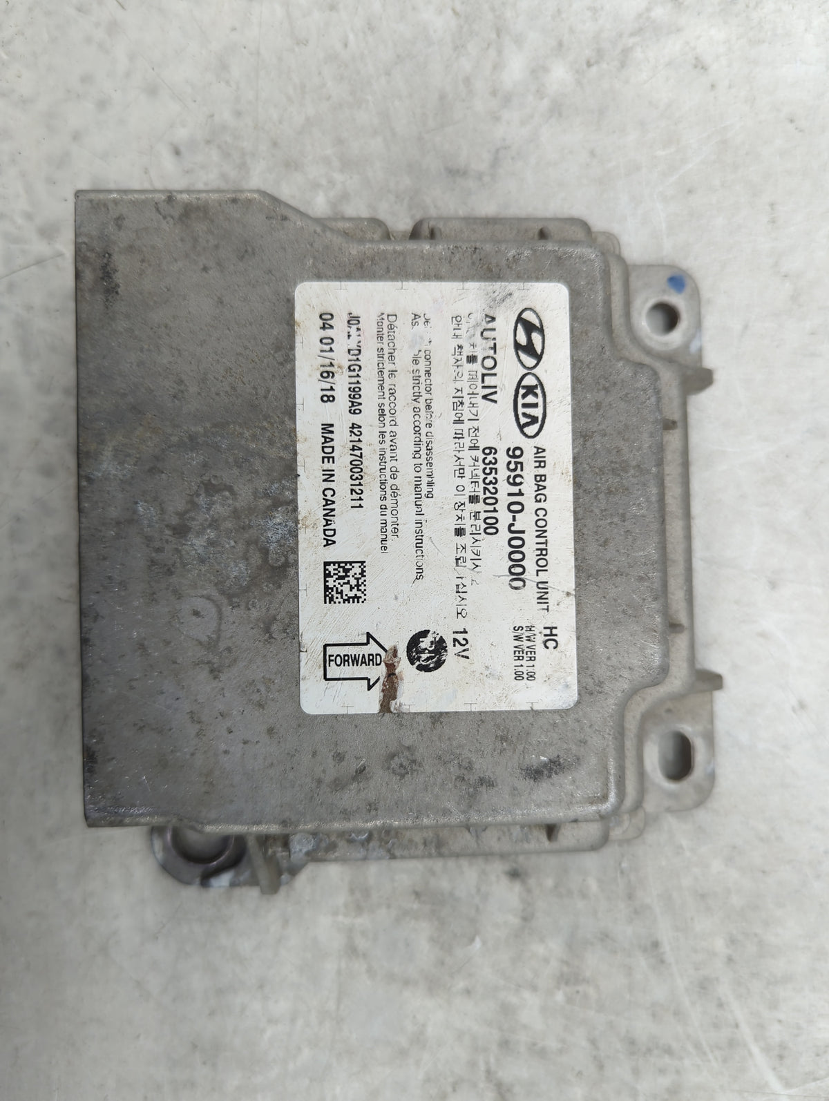 2018-2022 Hyundai Accent Safety Restraint Srs Airbag Control Module - Oemusedautoparts1.com