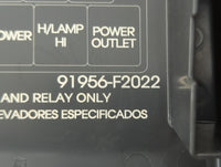 2018 Hyundai Elantra Fusebox Fuse Box Panel Relay Module P/N:91956-F2022 Fits OEM Used Auto Parts - Oemusedautoparts1.com