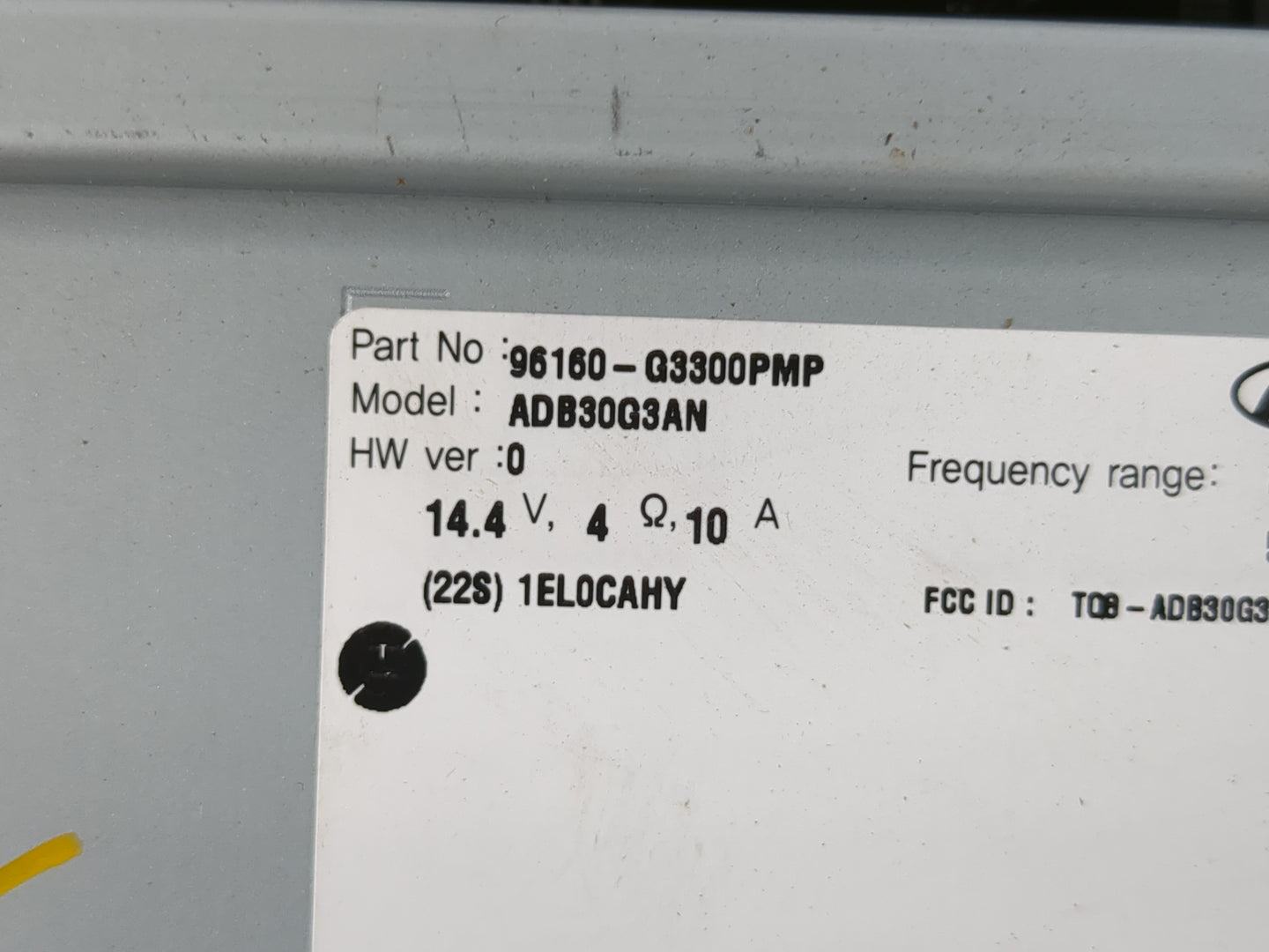 2018-2020 Hyundai Elantra Radio AM FM Cd Player Receiver Replacement P/N:96160-G3300PMP Fits Fits 2018 2019 2020 OEM Used Au