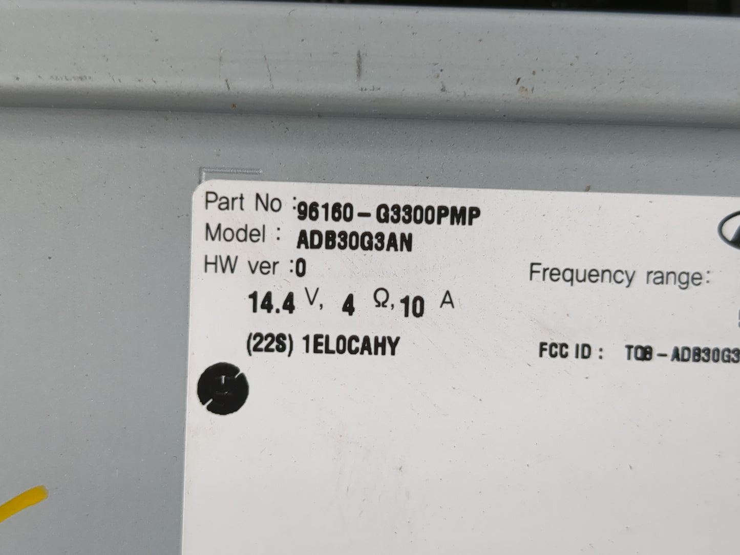 2018-2020 Hyundai Elantra Radio AM FM Cd Player Receiver Replacement P/N:96160-G3300PMP Fits Fits 2018 2019 2020 OEM Used Au