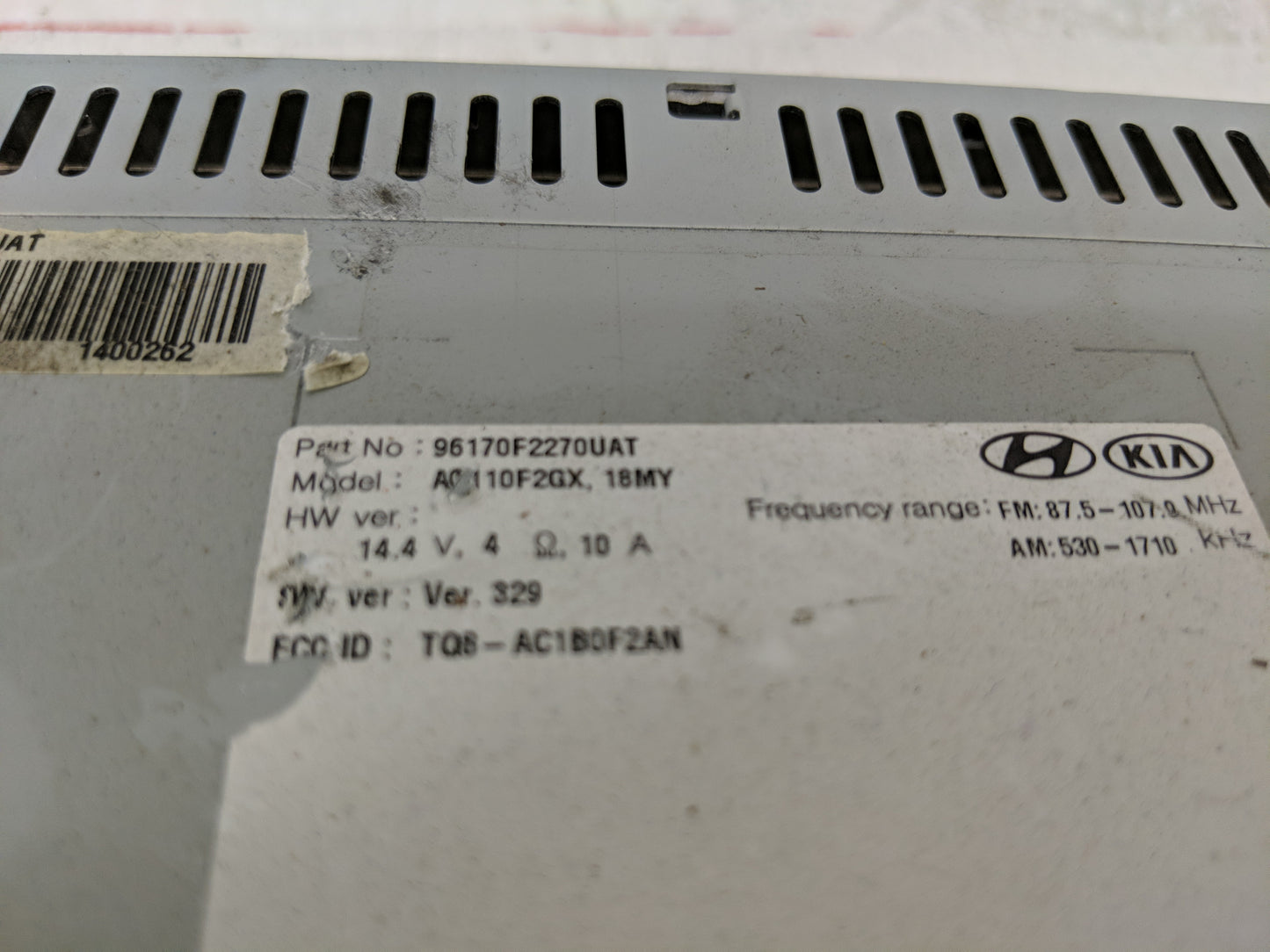 2017-2018 Hyundai Elantra Radio AM FM Cd Player Receiver Replacement P/N:96170F22700UAT Fits Fits 2017 2018 OEM Used Auto Pa