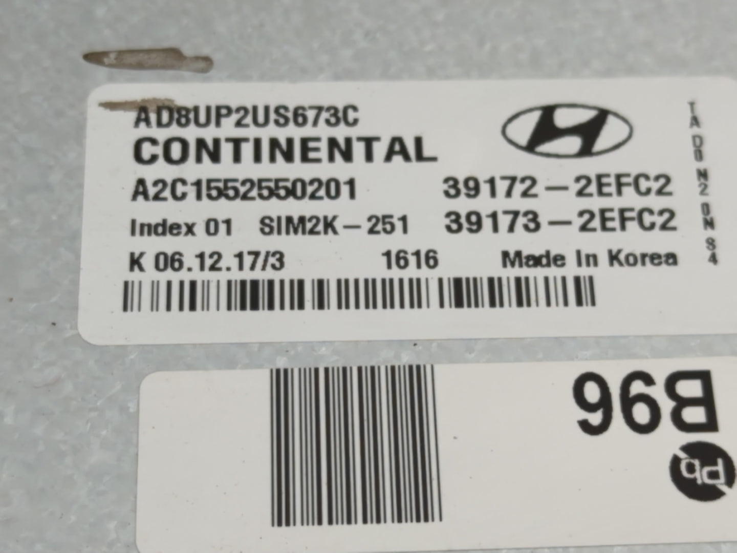 2017-2018 Hyundai Elantra PCM Engine Control Computer ECU ECM PCU OEM P/N:39173-2EFC2 39172-2EFC2 Fits Fits 2017 2018 OEM Us